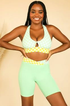 Best Sale 🎉 Dippin' Daisy's Starla Sports Bra - Checked Out (Green/Yellow) Checked Out (Green/Yellow) 👏 -triangle Shop D7084JSXLC CHGY 2 2048x2048