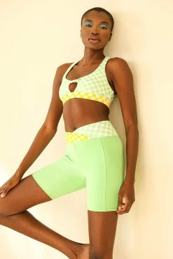 Budget 🤩 Dippin' Daisy's Trackstar Biker Short - Checked Out (Green/Yellow) Checked Out (Green/Yellow) 🤩 -triangle Shop D8061JSXLD CHGY 1 2048x2048